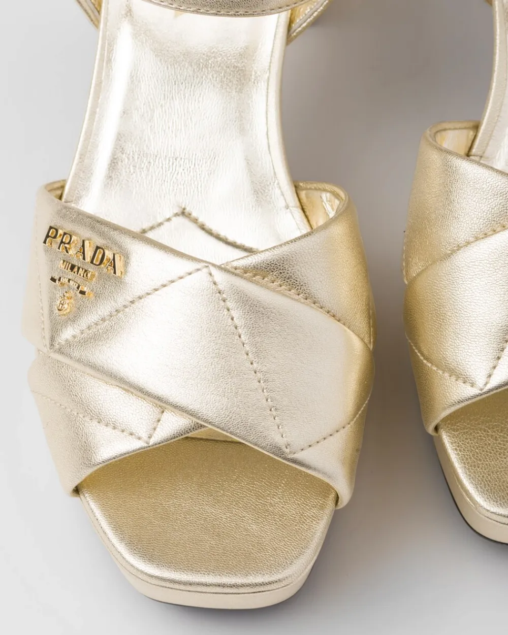 Mujer Prada SANDALIAS^Sandalias De Plataforma De Napa Acolchada