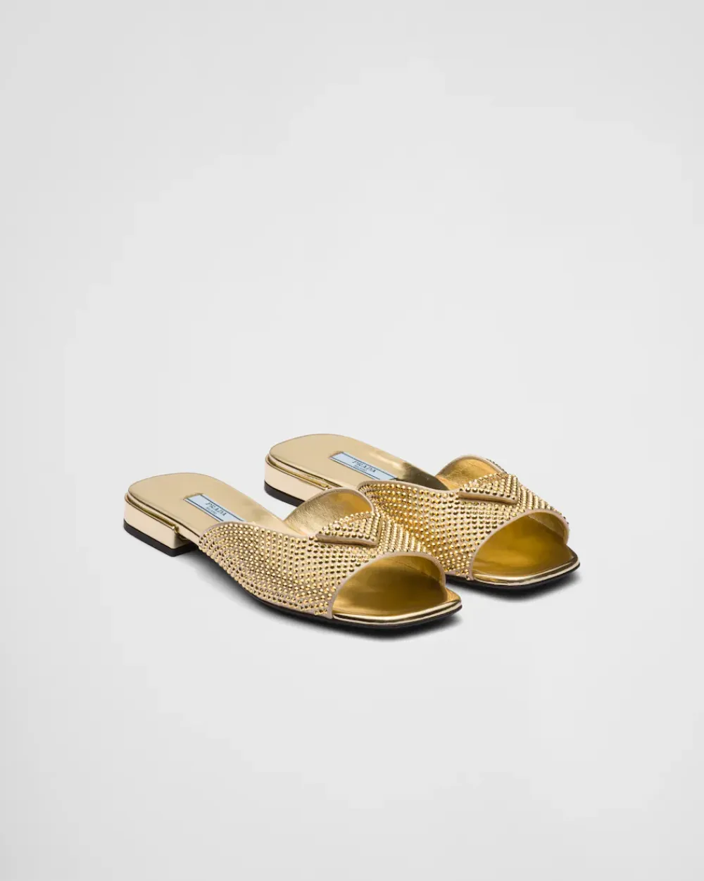 Mujer Prada PANTUFLAS Y CHINELAS^Sandalias De Satén Con Cristales