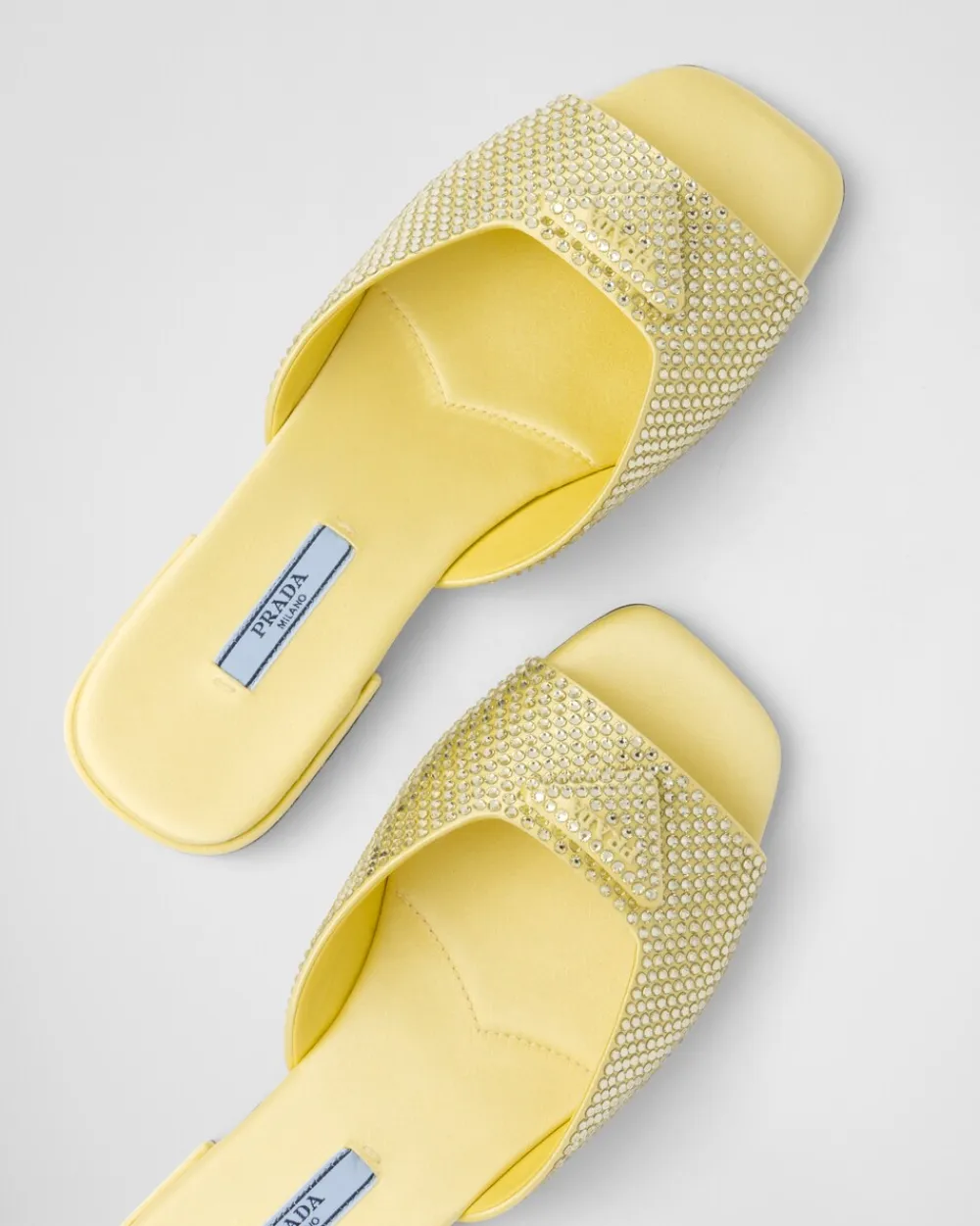 Mujer Prada PANTUFLAS Y CHINELAS^Sandalias De Satén Con Cristales