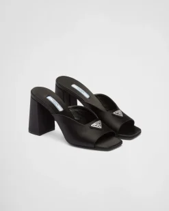 Mujer Prada PANTUFLAS Y CHINELAS^Sandalias De Satén De Tacón Alto