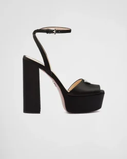 Mujer Prada SANDALIAS^Sandalias De Satén De Tacón Alto