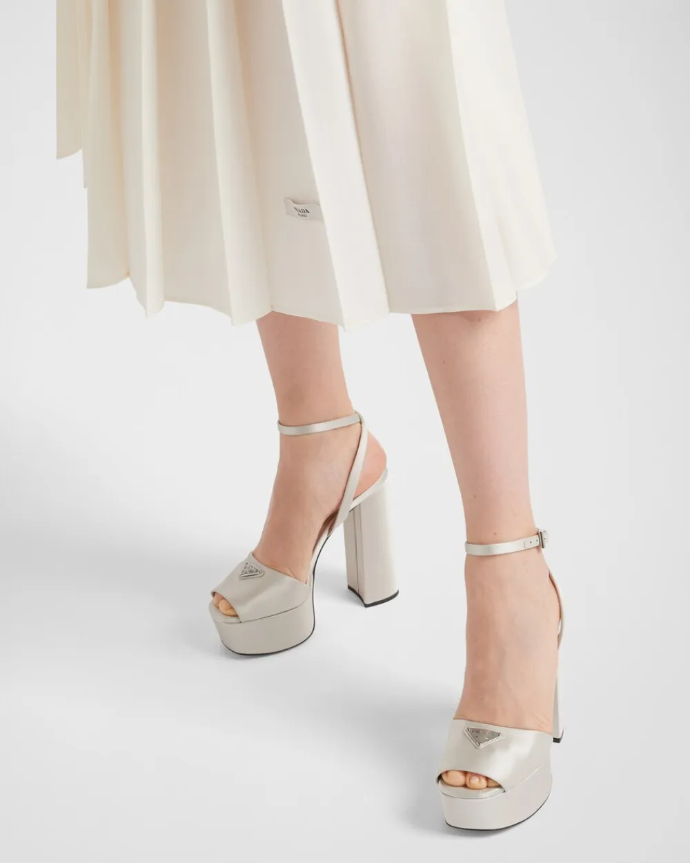 Mujer Prada SANDALIAS^Sandalias De Satén De Tacón Alto