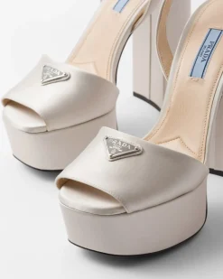 Mujer Prada SANDALIAS^Sandalias De Satén De Tacón Alto
