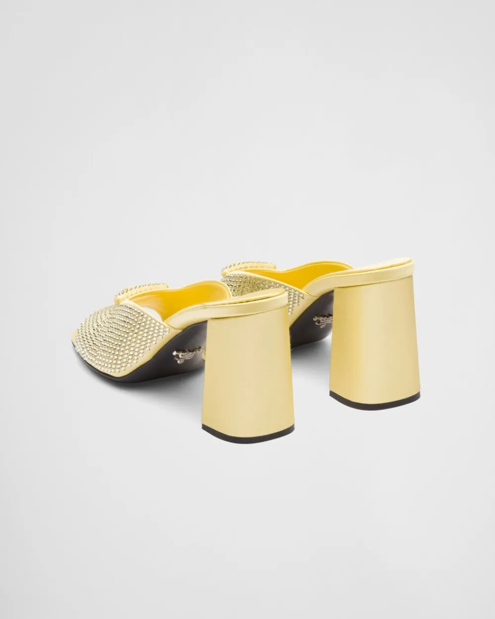 Mujer Prada PANTUFLAS Y CHINELAS^Sandalias De Tacón De Satén Con Cristales