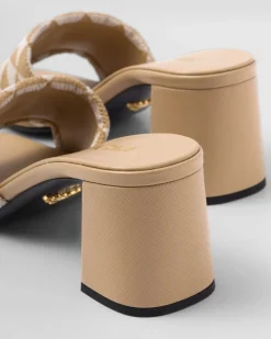 Mujer Prada PANTUFLAS Y CHINELAS^Sandalias De Tejido Bordado