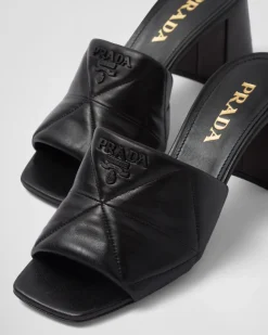 Mujer Prada PANTUFLAS Y CHINELAS^Sandalias En Napa Acolchada Con Tacón