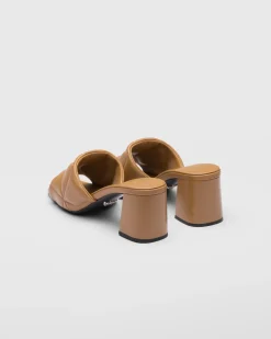 Mujer Prada PANTUFLAS Y CHINELAS^Sandalias En Napa Acolchada Con Tacón