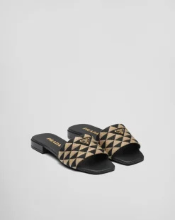 Mujer Prada PANTUFLAS Y CHINELAS^Sandalias En Tela Bordada