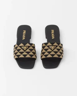 Mujer Prada PANTUFLAS Y CHINELAS^Sandalias En Tela Bordada