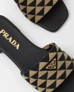 Mujer Prada PANTUFLAS Y CHINELAS^Sandalias En Tela Bordada