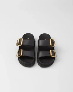 Mujer Prada PANTUFLAS Y CHINELAS^Sandalias Planas Con Tira De Piel
