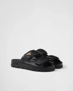 Mujer Prada PANTUFLAS Y CHINELAS^Sandalias Planas De Piel De Napa