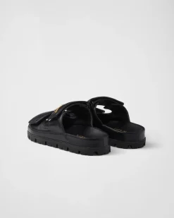 Mujer Prada PANTUFLAS Y CHINELAS^Sandalias Planas De Piel De Napa