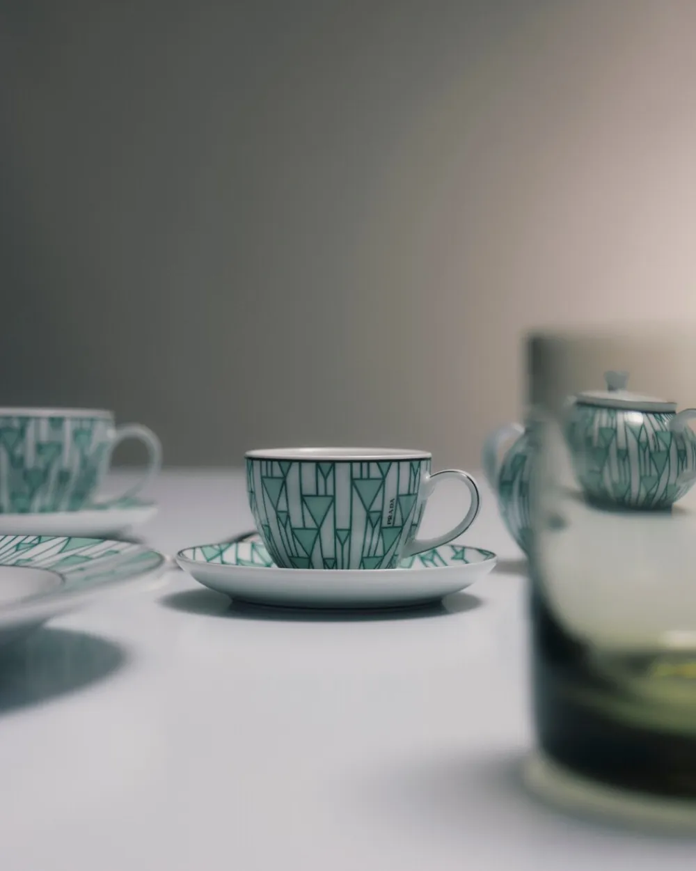 Prada TÉ Y CAFÉ^Set De Cuatro Tazas De Café De Porcelana - Vienna Green