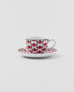 Prada TÉ Y CAFÉ^Set De Cuatro Tazas De Café De Porcelana - Vienna Red