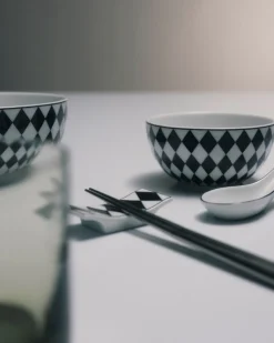 Prada PLATOS Y BOLES^Set De Dos Cuencos De Arroz O Cereales De Porcelana - Checkerboard