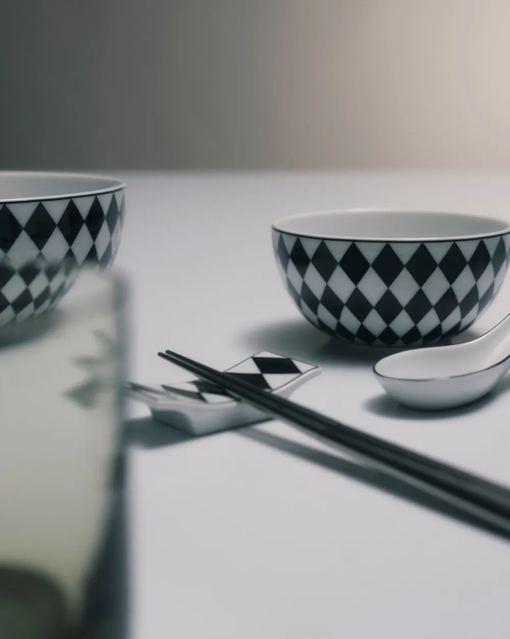 Prada PLATOS Y BOLES^Set De Dos Cuencos De Arroz O Cereales De Porcelana - Checkerboard