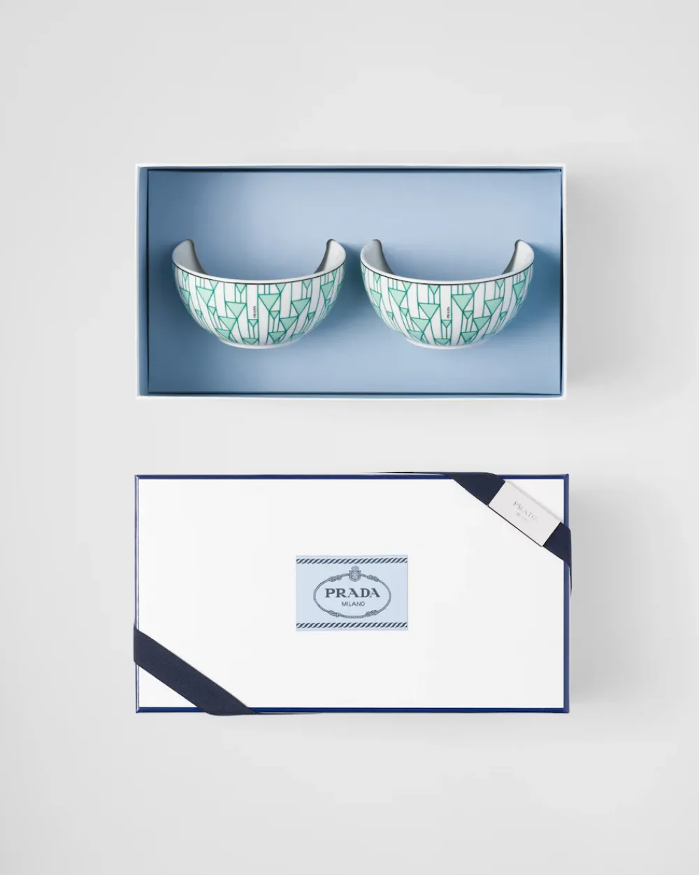 Prada PLATOS Y BOLES^Set De Dos Cuencos De Arroz O Cereales De Porcelana - Vienna Green