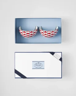 Prada PLATOS Y BOLES^Set De Dos Cuencos De Arroz O Cereales De Porcelana - Vienna Red