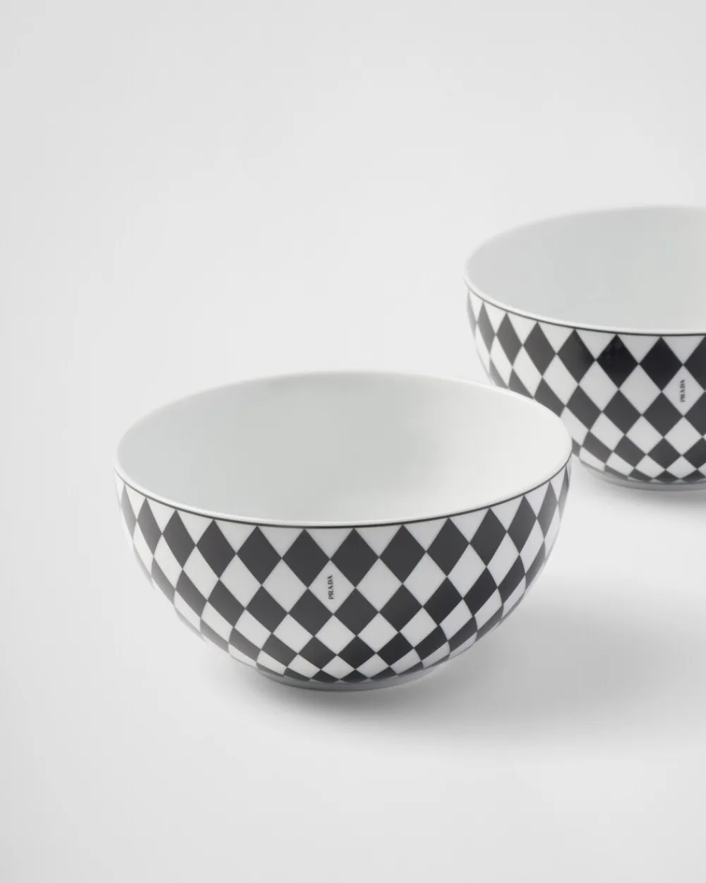 Prada PLATOS Y BOLES^Set De Dos Cuencos De Sopa De Porcelana - Checkerboard