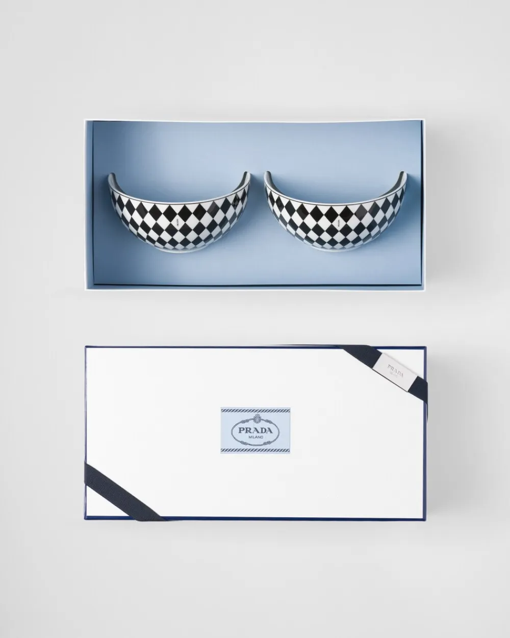 Prada PLATOS Y BOLES^Set De Dos Cuencos De Sopa De Porcelana - Checkerboard