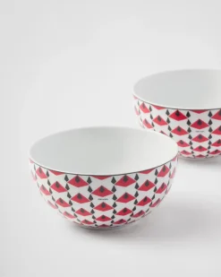 Prada PLATOS Y BOLES^Set De Dos Cuencos De Sopa De Porcelana - Vienna Red