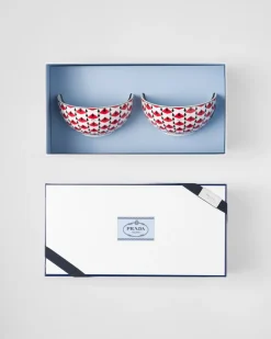 Prada PLATOS Y BOLES^Set De Dos Cuencos De Sopa De Porcelana - Vienna Red