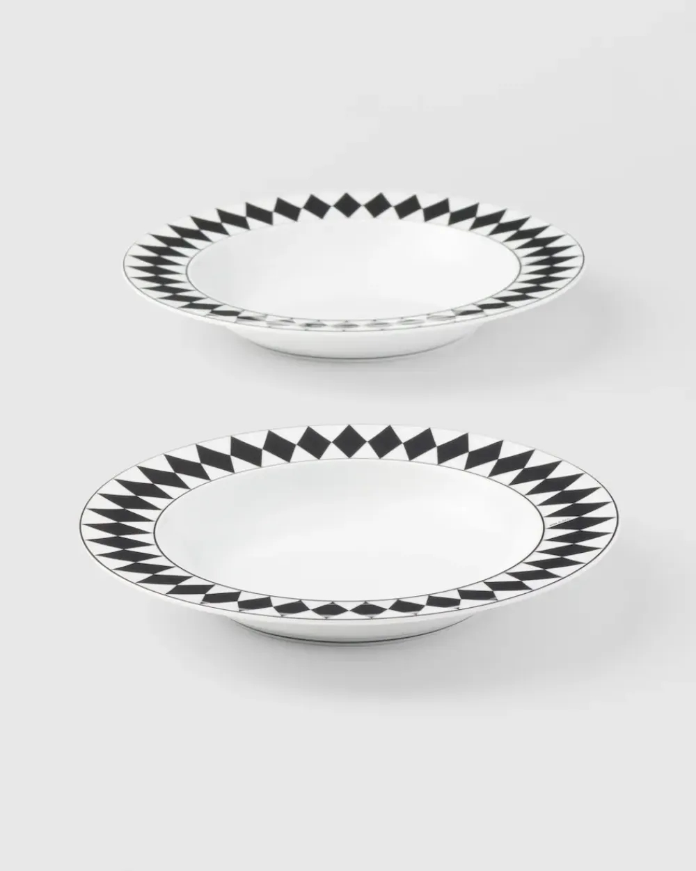 Prada PLATOS Y BOLES^Set De Dos Platos Hondos De Porcelana - Checkerboard