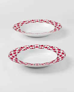 Prada PLATOS Y BOLES^Set De Dos Platos Hondos De Porcelana - Vienna Red