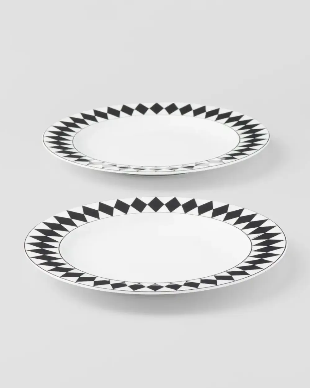Prada PLATOS Y BOLES^Set De Dos Platos Llanos De Porcelana - Checkerboard