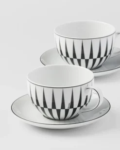 Prada TÉ Y CAFÉ^Set De Dos Tazas De Capuchino De Porcelana - Stripes
