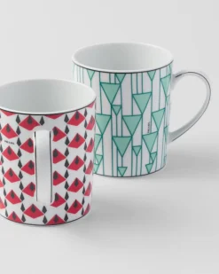 Prada TÉ Y CAFÉ^Set De Dos Tazas De Porcelana - Vienna Red