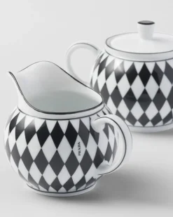 Prada TÉ Y CAFÉ^Set De Jarrita Y Azucarero De Porcelana - Checkerboard