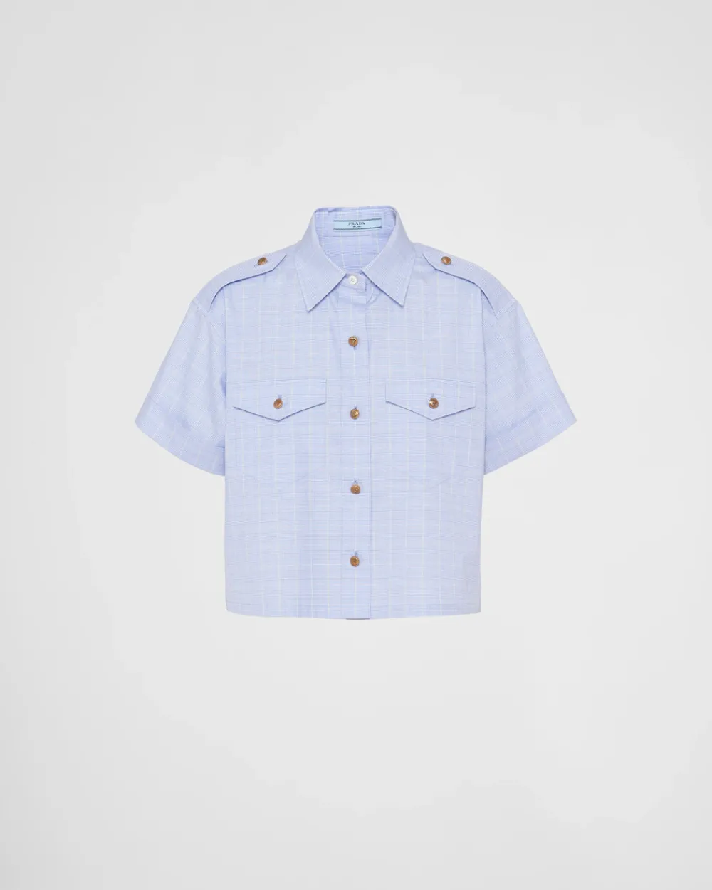 Mujer Prada CAMISAS Y TOPS^Short-sleeved Prince Of Wales Shirt
