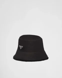 Hombre Prada SOMBREROS Y GUANTES^Sombrero De Pescador De Re-nylon Y Borreguillo