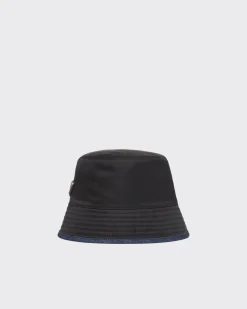 Mujer Prada SOMBREROS Y GUANTES^Sombrero De Tejido Vaquero Y Re-nylon