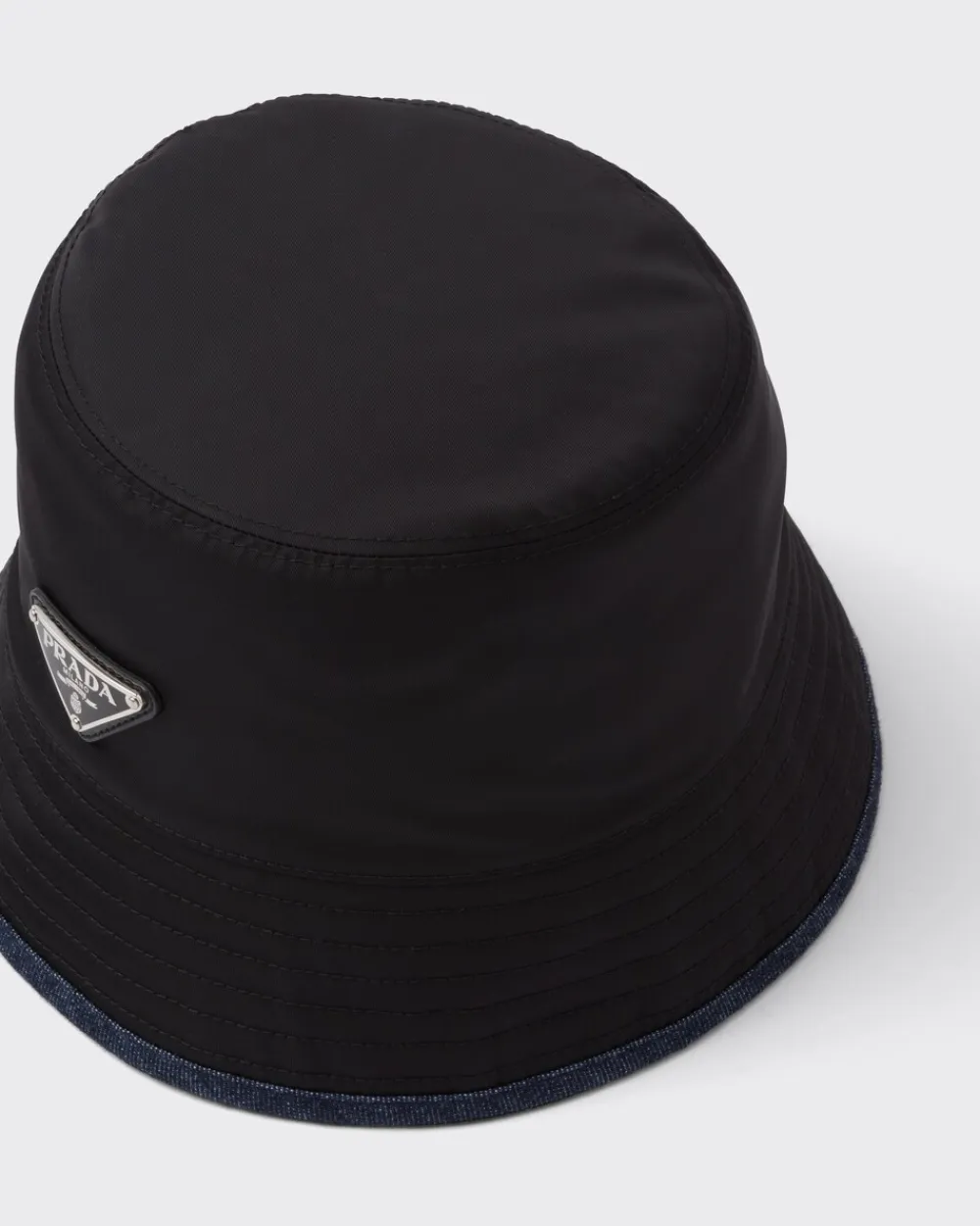 Mujer Prada SOMBREROS Y GUANTES^Sombrero De Tejido Vaquero Y Re-nylon