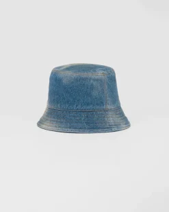 Mujer Prada SOMBREROS Y GUANTES^Sombrero Tipo Pescador De Tejido Vaquero
