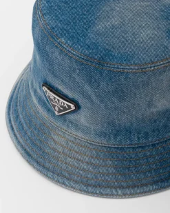 Mujer Prada SOMBREROS Y GUANTES^Sombrero Tipo Pescador De Tejido Vaquero