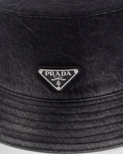 Mujer Prada SOMBREROS Y GUANTES^Sombrero Tipo Pescador De Tejido Vaquero