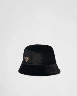 Mujer Prada SOMBREROS Y GUANTES^Sombrero Tipo Pescador De Terciopelo