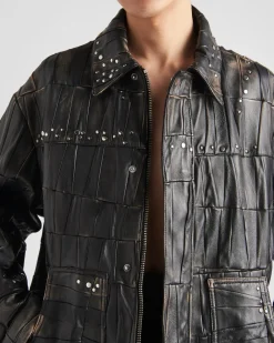 Hombre Prada ROPA DE PIEL^Studded Leather Jacket
