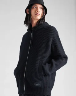 Hombre Prada TEJIDOS DE PUNTO^Sudadera Con Capucha De Lana Y Cachemir