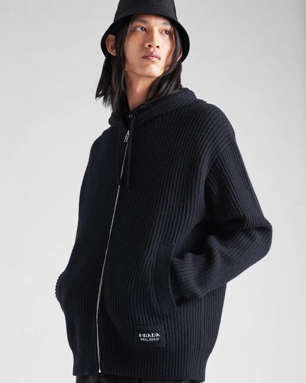 Hombre Prada TEJIDOS DE PUNTO^Sudadera Con Capucha De Lana Y Cachemir