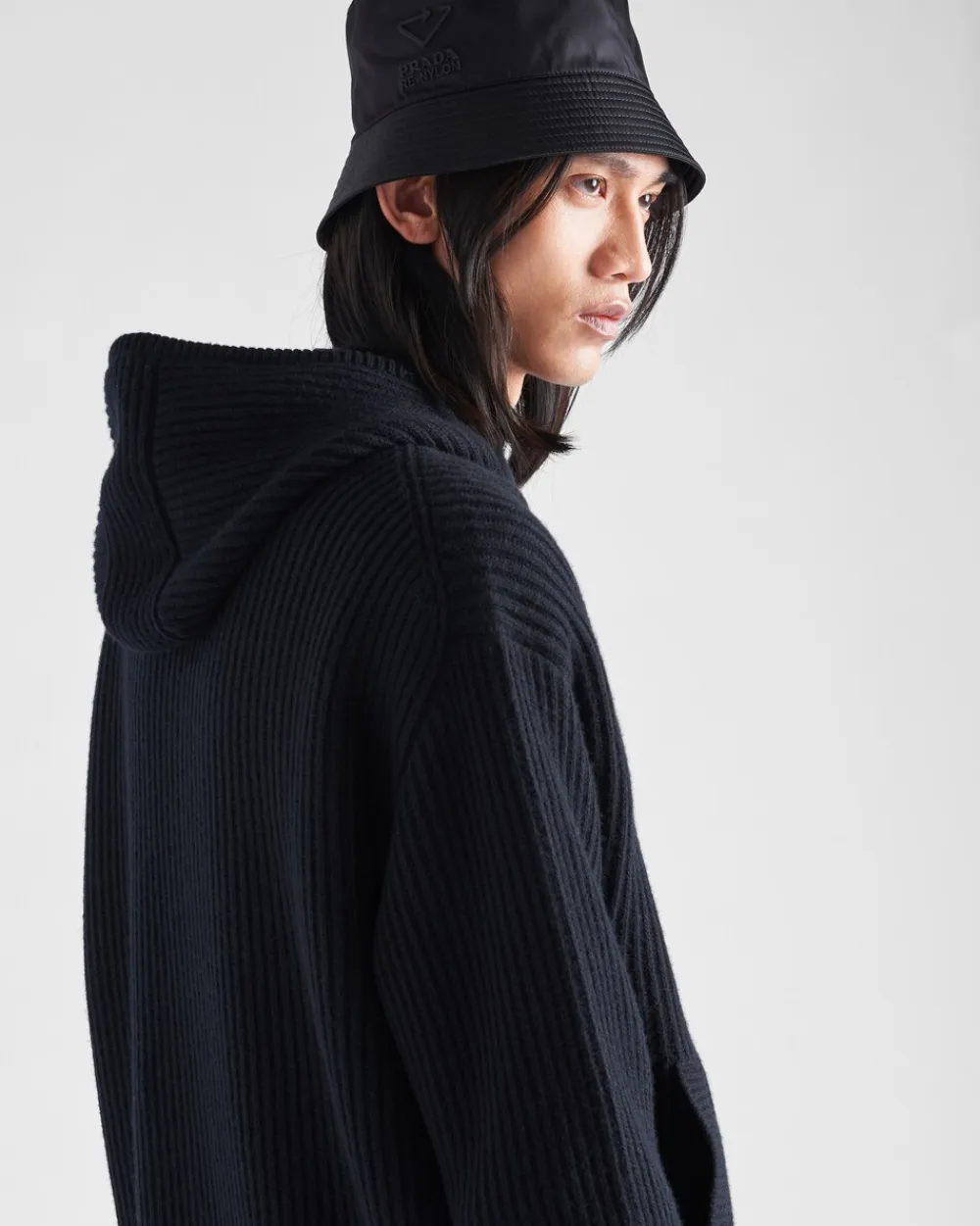 Hombre Prada TEJIDOS DE PUNTO^Sudadera Con Capucha De Lana Y Cachemir