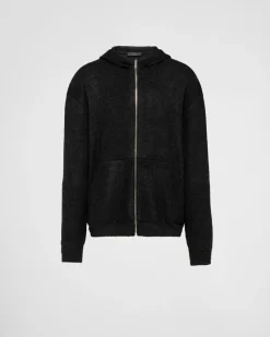 Hombre Prada TEJIDOS DE PUNTO^Sudadera Con Capucha De Punto De Cachemir