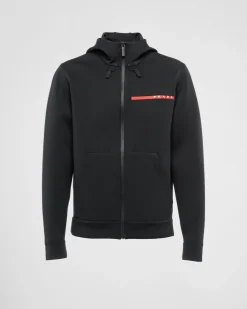 Hombre Prada ROPA^Sudadera Con Capucha De Punto Doble Reciclado