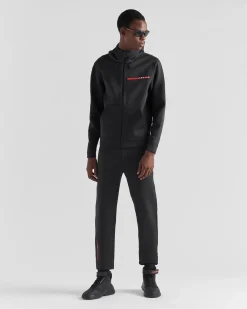 Hombre Prada ROPA^Sudadera Con Capucha De Punto Doble Reciclado