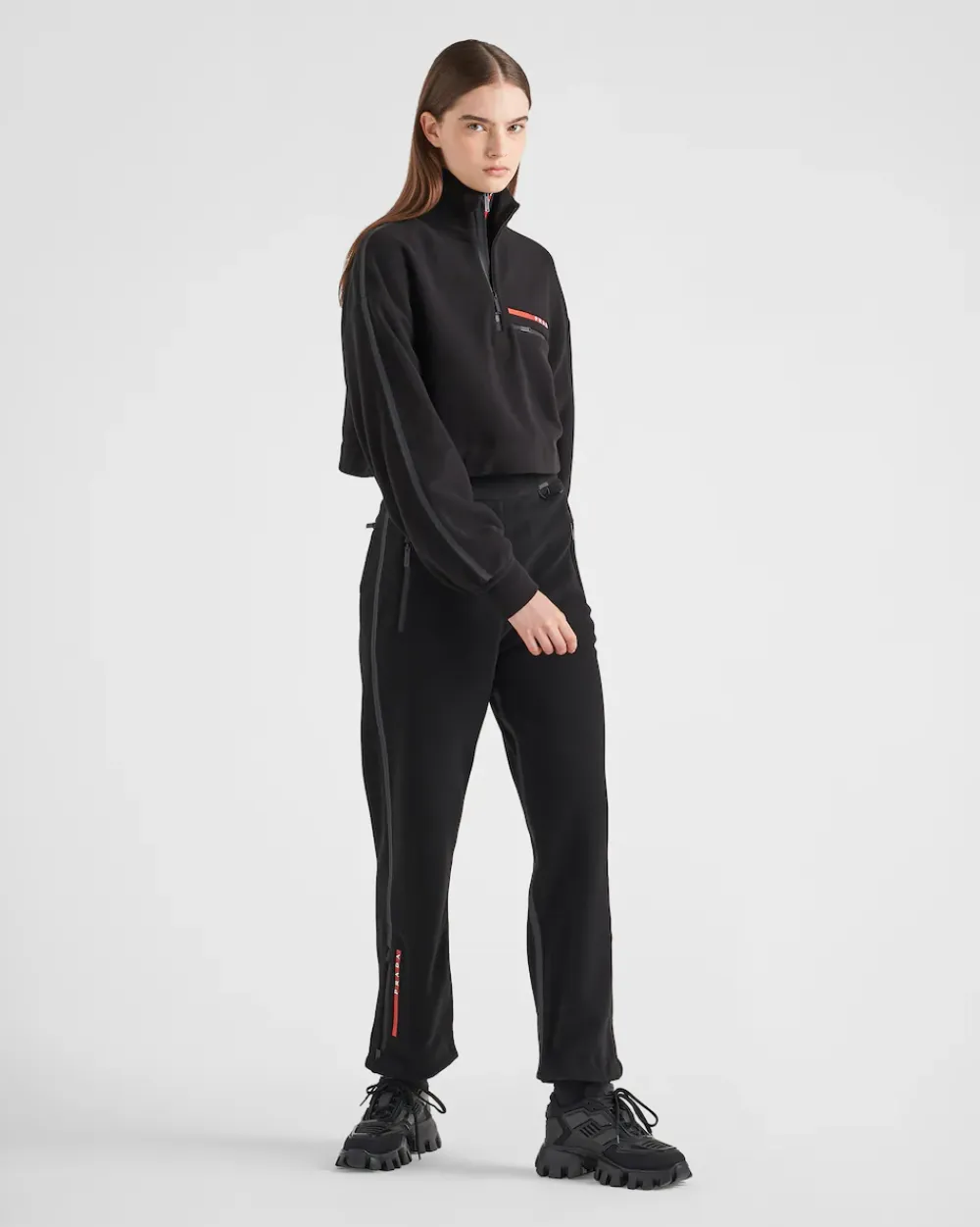Mujer Prada ROPA^Sudadera Corta Forro Polar Técnico Reciclado