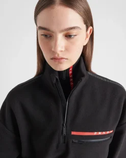 Mujer Prada ROPA^Sudadera Corta Forro Polar Técnico Reciclado